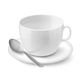 Tea Cup with Spoon and Saucer